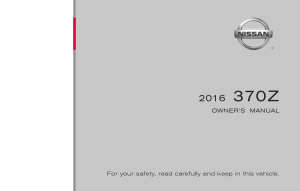 2016 Nissan Z ROADSTER Owner Manual